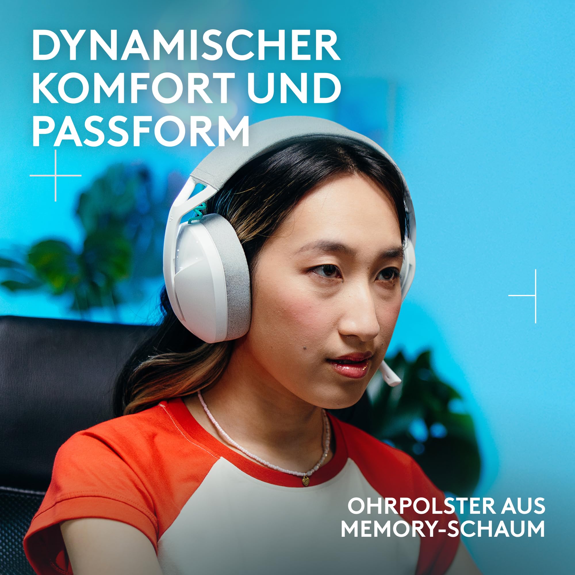 Logitech G G321 Lightspeed kabelloses Bluetooth-Gaming-Headset, dynamischer Komfort und Passform, 16-kHz-Schwingmikrofon, über 20 Std. Akkulaufzeit, PC, PS4, PS5, Nintendo Switch, Mobilgerät – Weiß 2