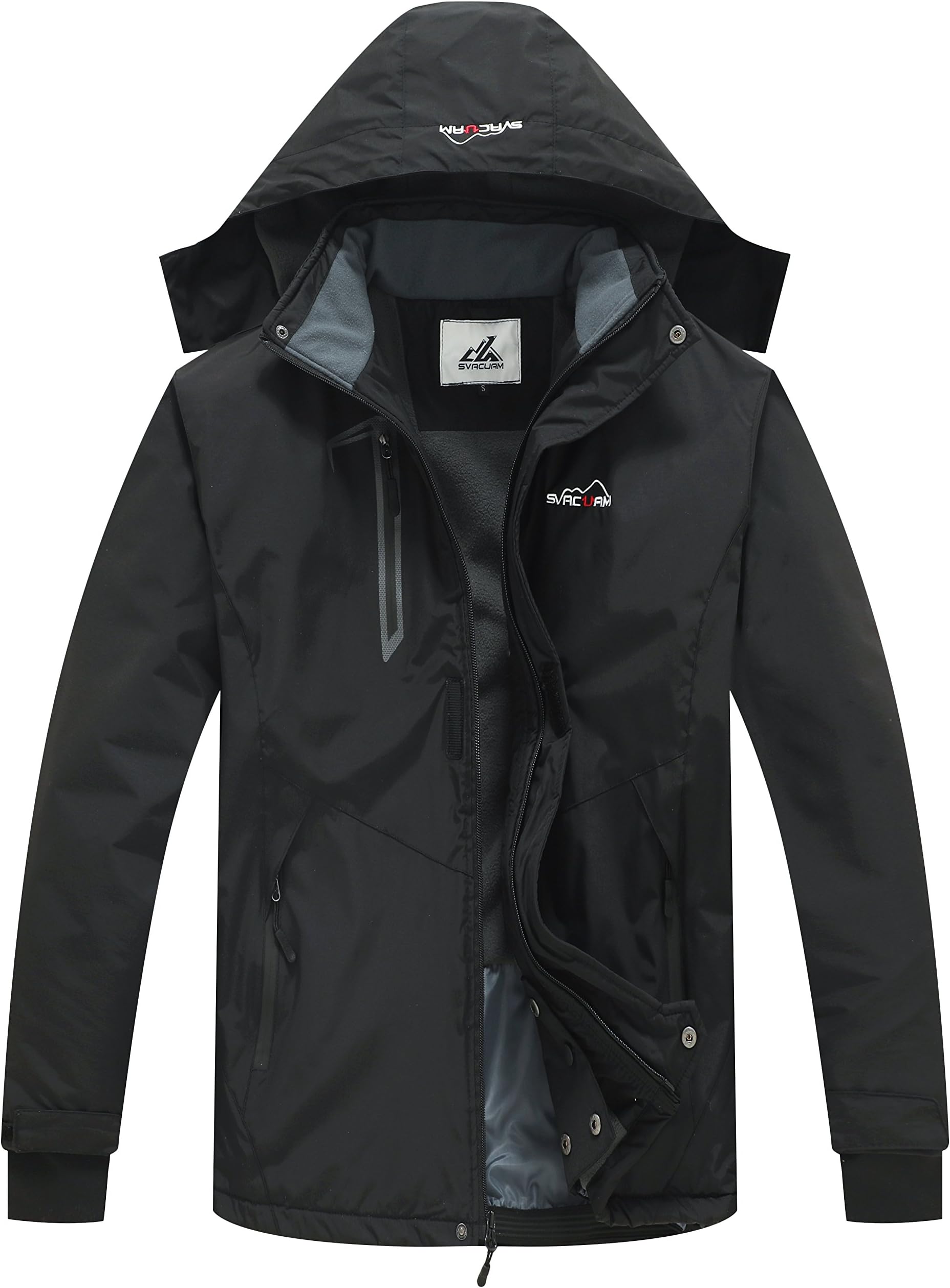 svacuam Men's Winter Hooded Outdoor Ski Jacket Windbreaker Rain Coat