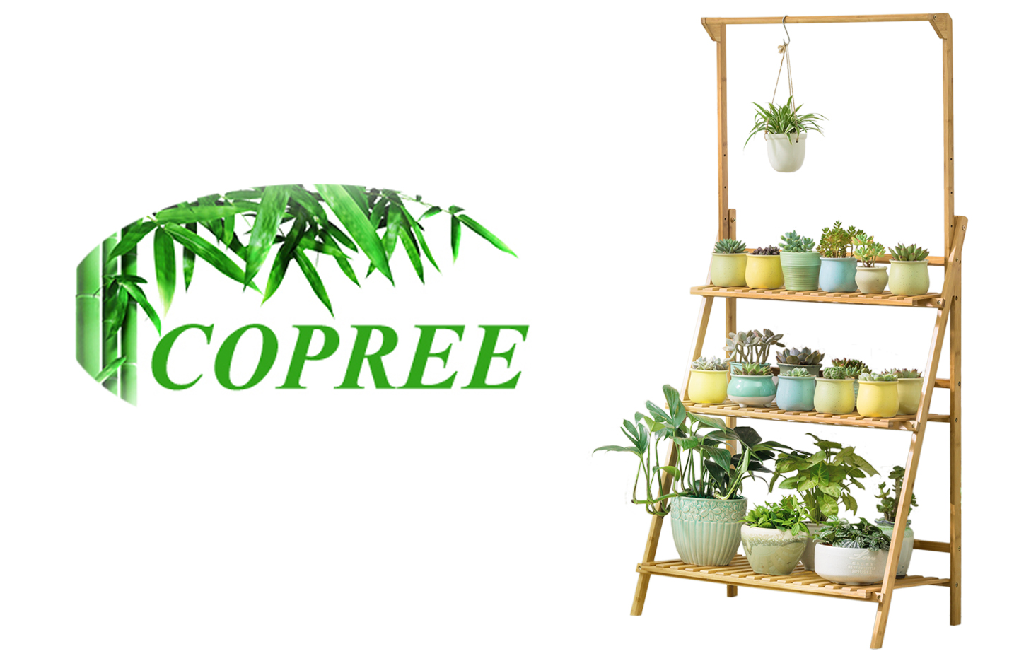 Bamboo 3Tier Hanging Plant Stand