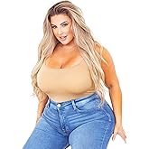 POSESHE Women's Plus Size Bodysuit Tank Top Sexy Soft Bodysuits For Women, M-5XL