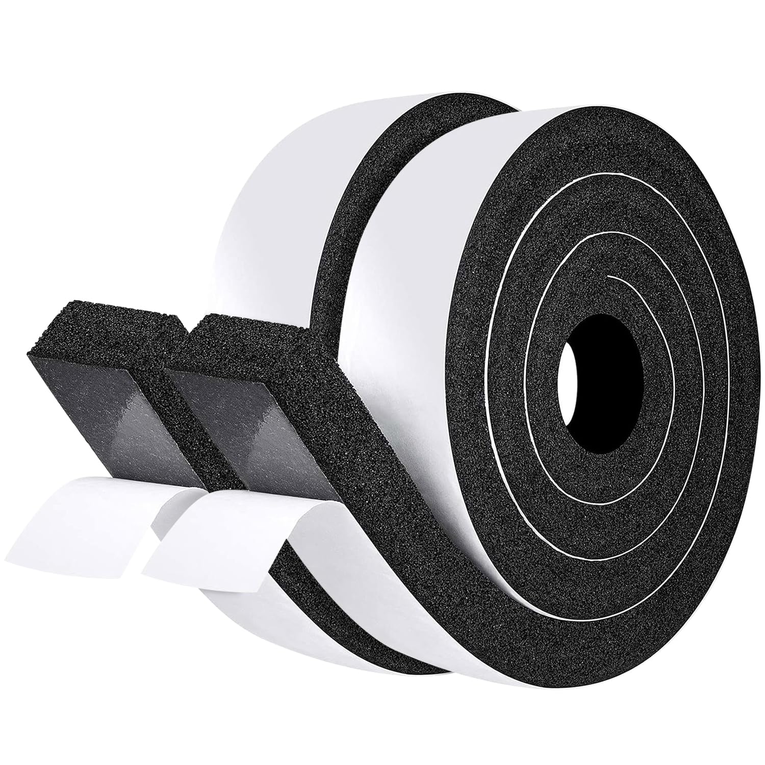 Photo 1 of fowong Air Conditioner Window Seal 2 Inch X 1 Inch, Thick AC Weather Stripping High Resilience Foam Sealing Tape Adhesive AC Window Seal Kit 6.5ft Long (6.5ft x 2 Rolls, Black)