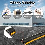 ZOFORTY Black Rubber Floor Cable Protector 3M Yellow Line Wire Cover Animal view 5