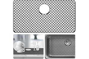 Sink Protectors for Kitchen Sink - Large 28.4"x 15" with Rear Drain Hole Heat Resistant Easy Clean Non-Slip Silicone Kitchens