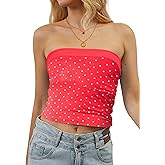 Sujama Floral Mesh Tube Bandeau Top Women 2025 Reversible Foldover Sleeveless Strapless Tank Y2k Summer Going Out Crop Tops