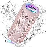 Ortizan Portable Bluetooth Speakers, IPX7 Waterproof Wireless Speaker with 24W Loud Stereo Sound, Deep Bass, Bluetooth 5.3, RGB Lights, Dual Pairing, 30H Playtime for Home, Outdoor, Party