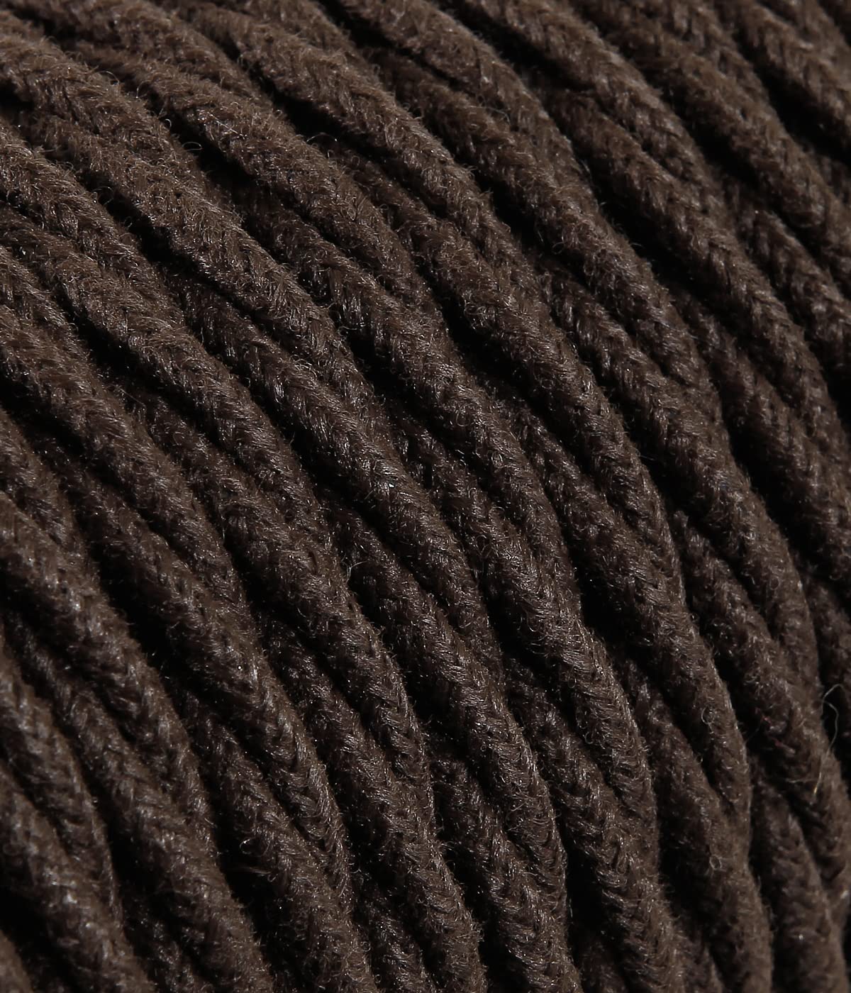Electric Cable Braid/braided Upholstered in Fabric. Brown Cotton. Section 2 x 0.75