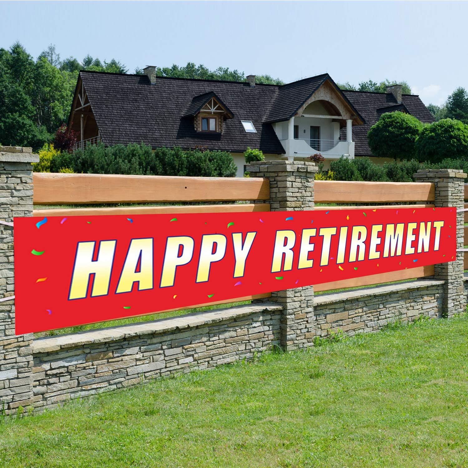 Happy Retirement Banner,Huge Retire Party Sign,Retirement