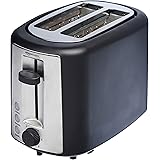 Amazon Basics 2 Slice, Extra-Wide Slot Toaster with 6 Shade Settings, Black