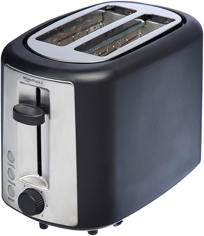 AmazonBasics 2 Slice Extra Wide Slot Toaster - Black best toasters