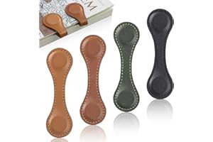 JIXZEN 4 PCS Magnetic Leather Bookmarks for Teacher Appreciation Gifts, Timeless Magnetic Book Marks for Reading Women, Men, Book Lovers with Elegant Gift Box(Light Brown, Dark Brown, Vintage Green, Black)