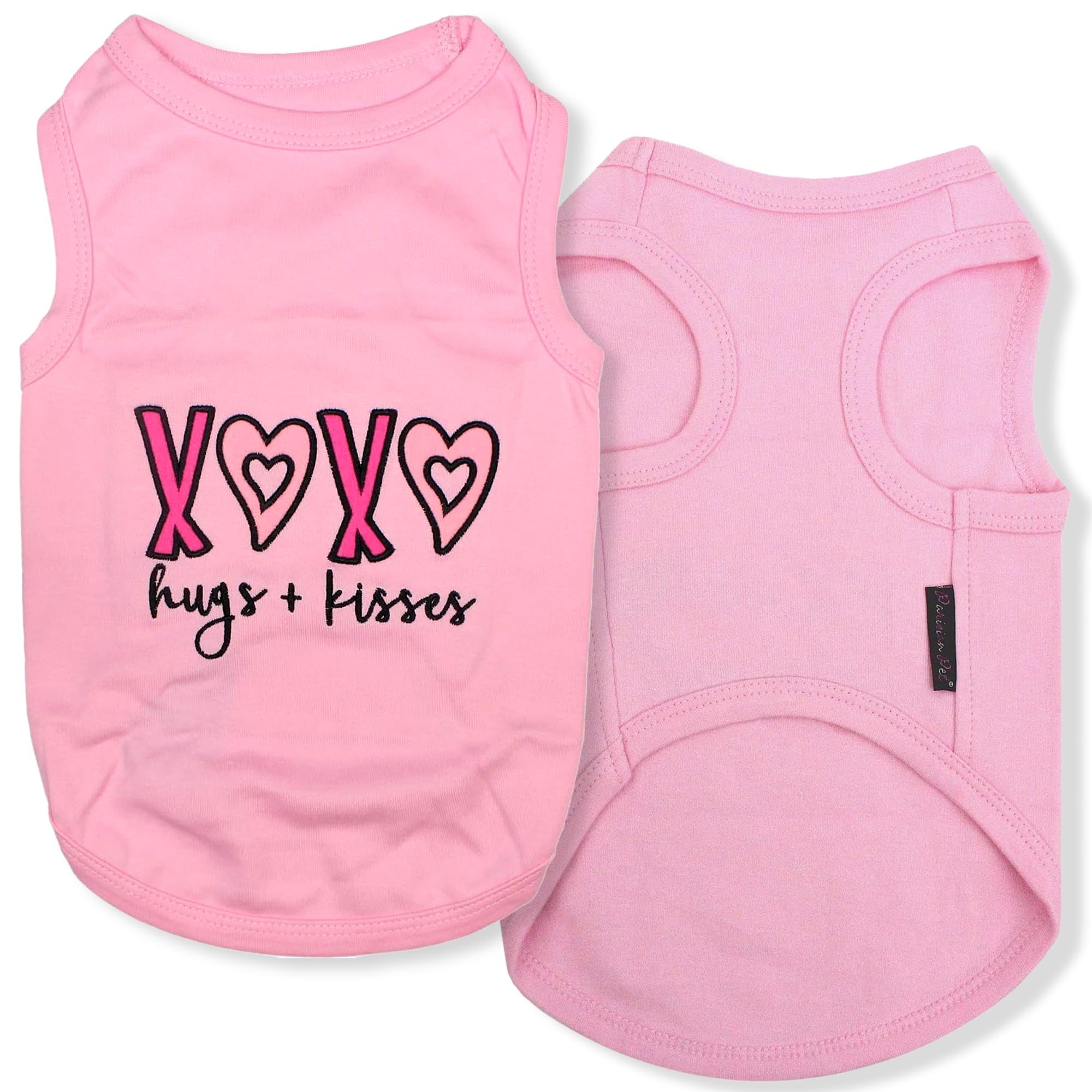 Parisian Pet Dog Cat Clothes Tee Shirts XOXO T-Shirt, M