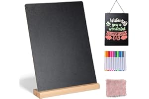11.7x16.5 Inch Tabletop Chalkboard with Beech Base, Menu Chalkboard Stand, Message Board, Bar and Special Event Decorations, 