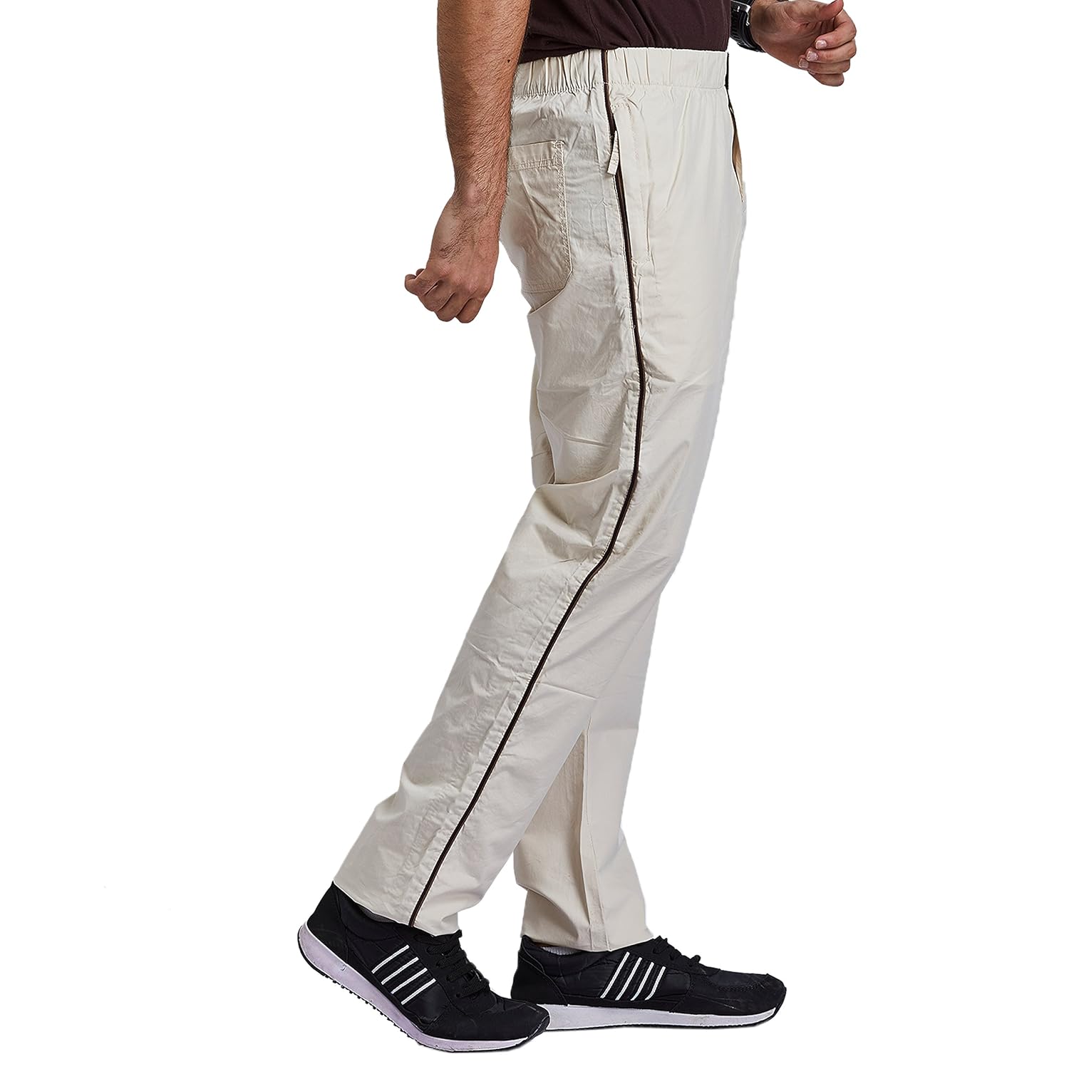 beevee mens beige elasticated pyjamas with drawstring