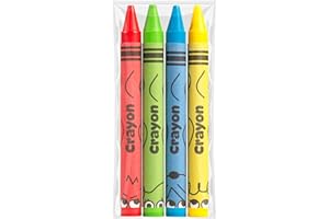 Bulk Crayons 100 Pack (25 Sets of 4) - Individually Wrapped Crayons Party Favors for Kids, Restaurants, Classrooms, Birthday 