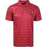 FOCO NFL Mens NFL Team Logo Striped Polyester Polo Short Sleeve Shirt