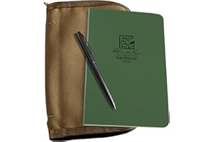 Rite in the Rain Weatherproof Tactical Field Kit: Tan CORDURA Fabric Cover, 4.625" x 7.25" Green Tactical Notebook, and Weatherproof Pen (No. 980-KIT)