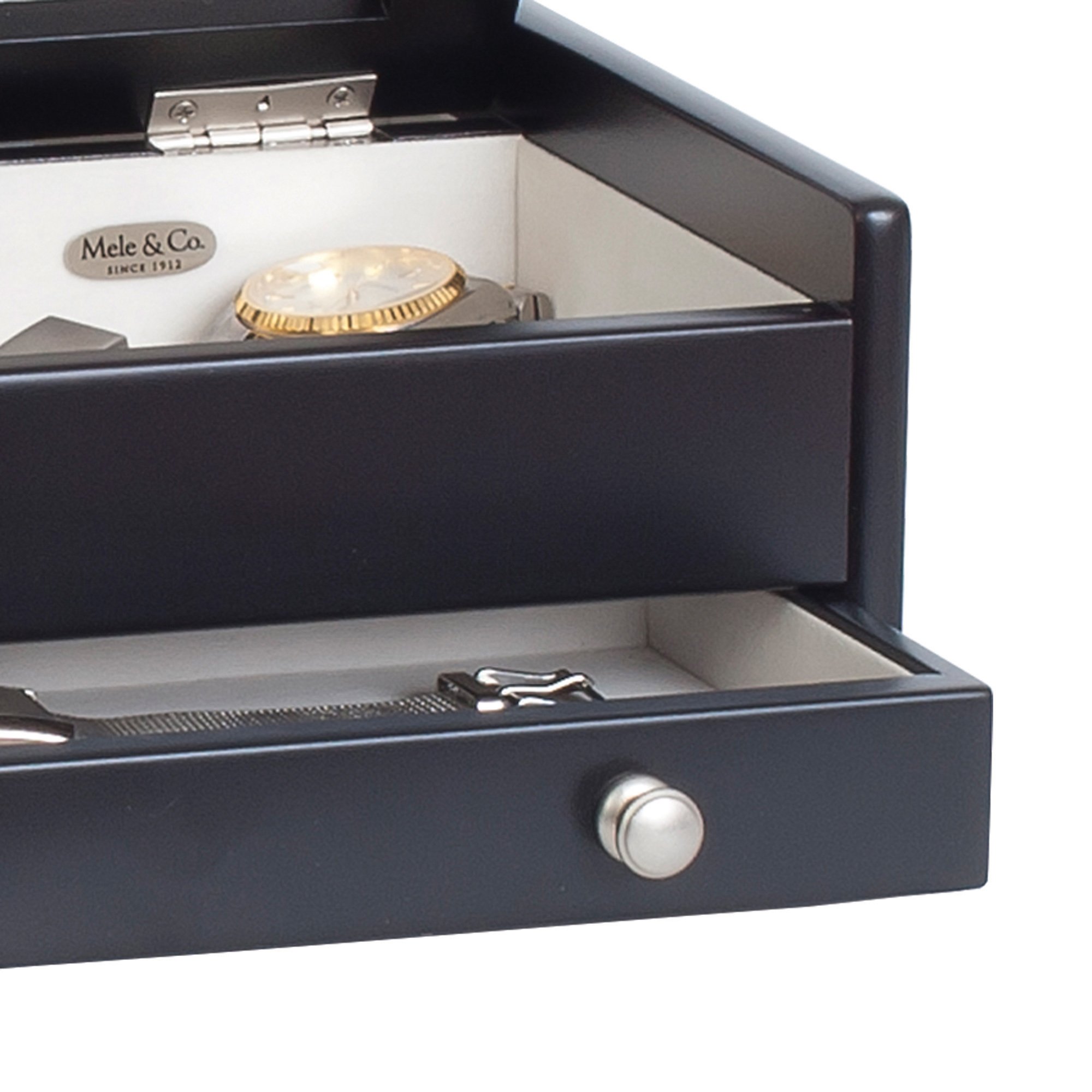 Mele Co. Kent Men's Wooden Dresser Top Valet (1 Drawer, Java Finish) eBay