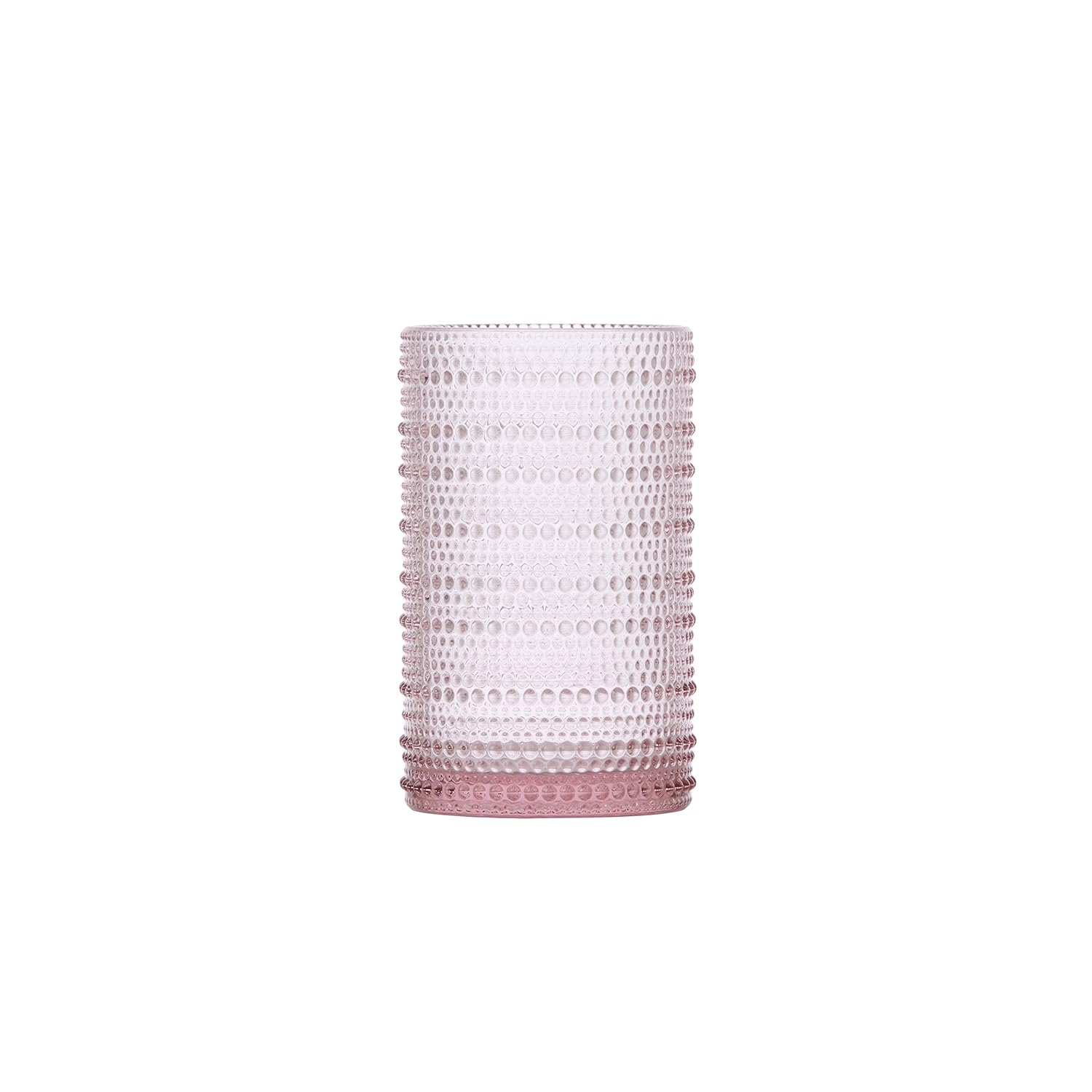 D&V Jupiter Glass Collection Iced Beverage, 13 Ounce, Pink, Set of 6