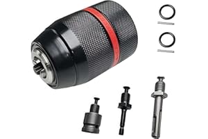 LBJVSKD Drill Chuck Adapter Keyless Replaces for Millwaukeeii Hand Drill Impact Driver 1/2-20UNF Mount 1.5-13mm Clamping Self-Tighten Drill Chuck 3/8" SDS-Plus Shank 1/2" Impact Wrench Adapter 1/4" Hex Shank
