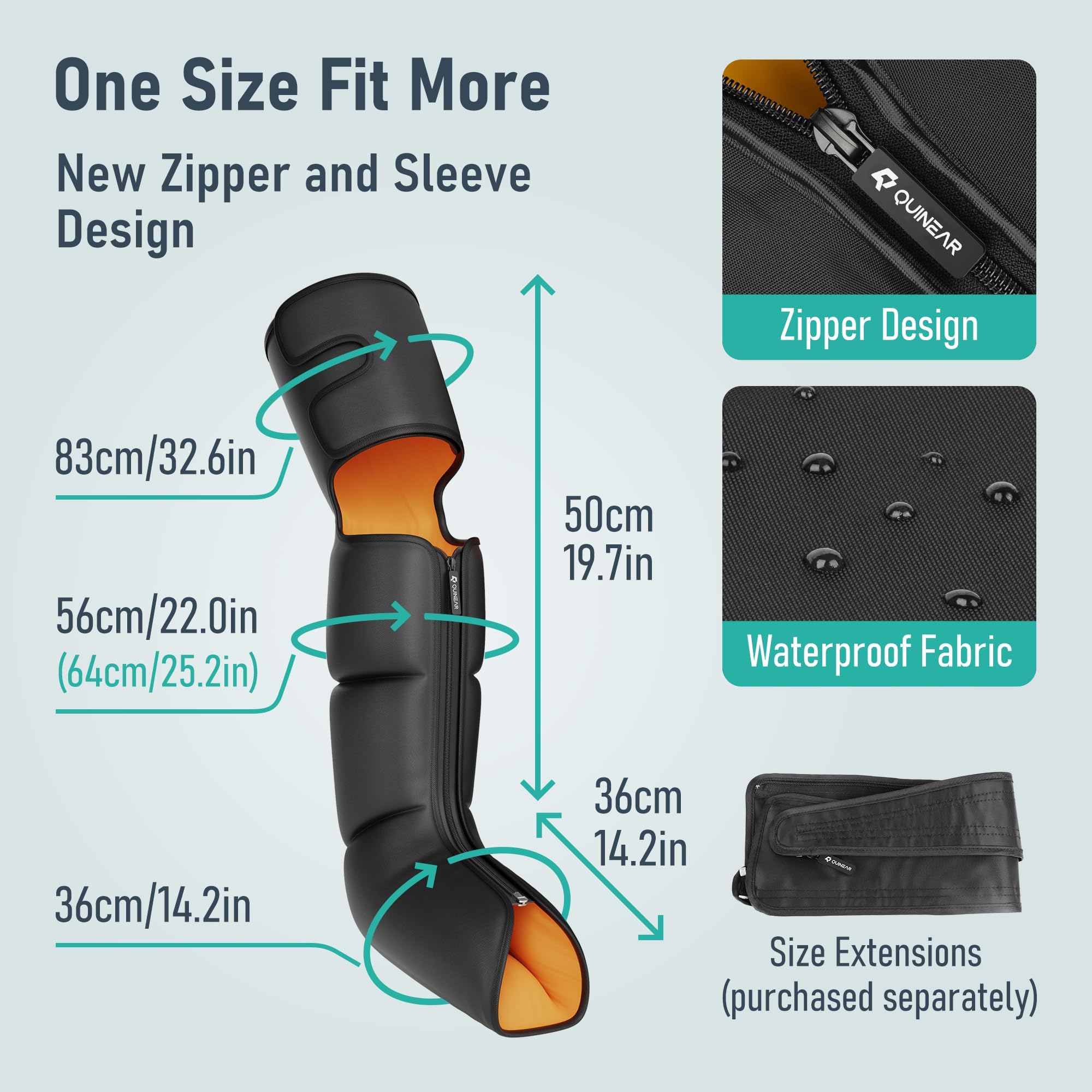 QUINEAR Leg Massager, 3-in-1 Foot Calf & Thigh Massager with Heat and Compression Therapy, Leg Massage Boots Gift for Swollen Legs, Edema, RLS Pain Relief, FSA-HSA Eligible