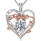 MOOSEA Valentines Day Gifts for Wife Mom - S925 Sterling Silver 1-3 ct D Color VVS1 Clarity Moissanite Necklace, Anniversary Birthday Gift for Her