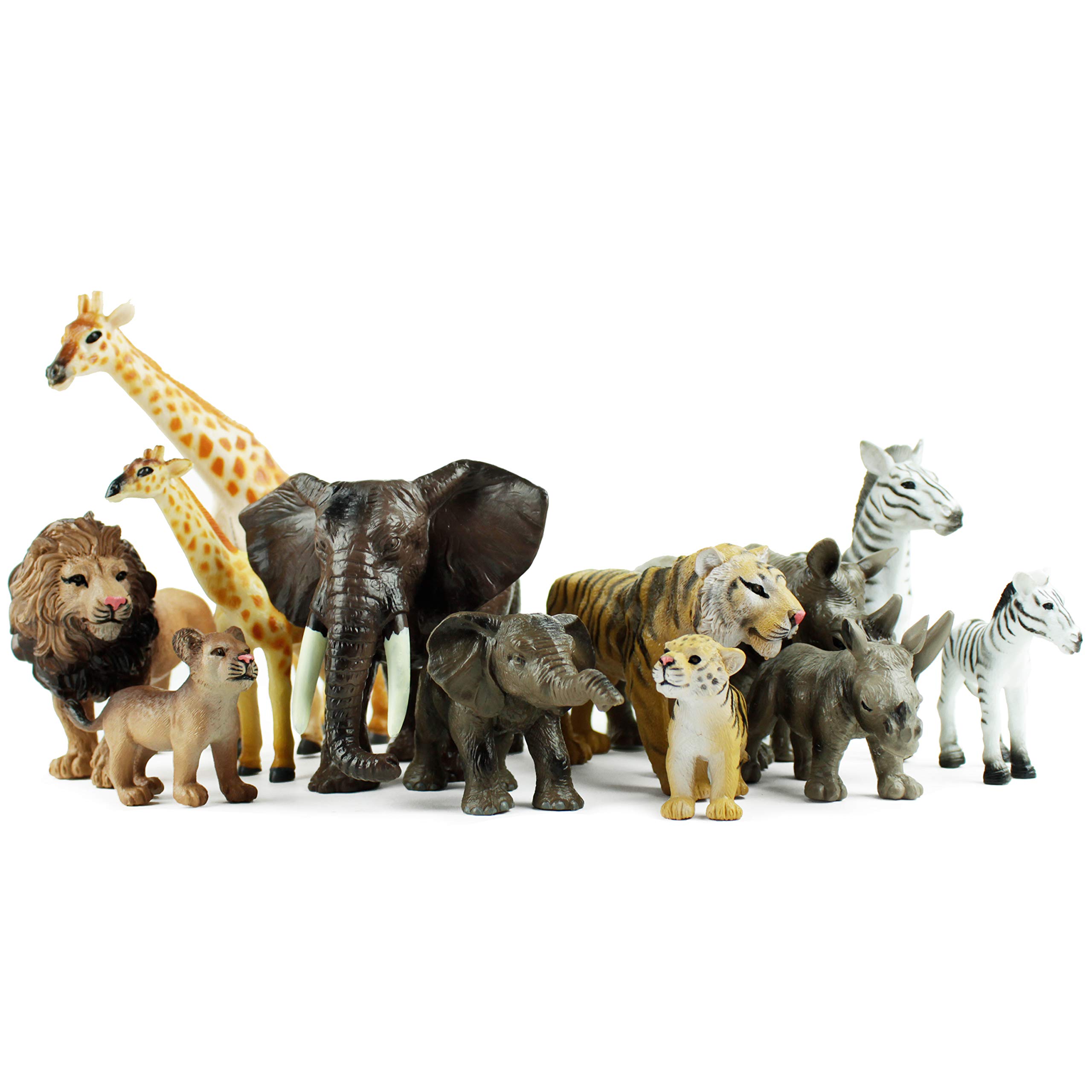Boley 12 Piece Safari Animal Set Different Varieties of Zoo Animals