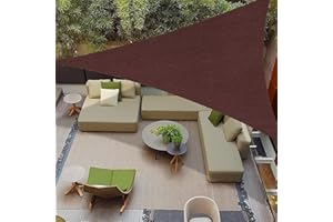 COOLBOYS 12'x12'x12' Sun Shade Sail Triangle UV Block Sun Shades Canopy Sunshade for Outdoor Patio Lawn Garden Carport Backyard Deck Pergola (Chocolate)