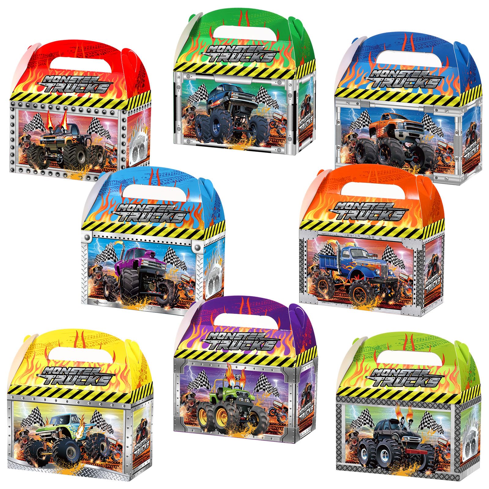 Photo 1 of Zonon 24 Pcs Race Car Party Favor Boxes 4.8 x 2.4 x 2.8 Inches Birthday Party Supplies Wheels Goodie Gift Boxes Race Car Treat Bags for Kid Boy Wheels Truck(Novel Style)