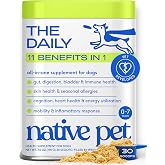 Native Pet The Daily Dog Vitamins and Supplements - Multivitamin for Dogs | 11-in-1 Dog Multivitamin with Glucosamine, Probiotics &amp; Collagen for Dogs - Vet Developed Dog Stocking Stuffers - 30 Scoops