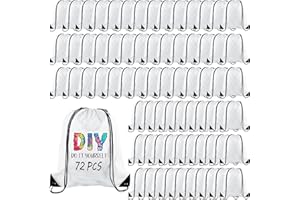 72 Pcs Drawstring Backpack Bulk, Blank Sublimation Drawstring Bags Reusable Cinch Bags Gym Bag String Bag Sackpack for Sport 