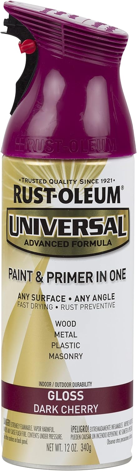 Rust Oleum 284959 Universal All Surface Spray Paint 12 Oz Gloss Dark Cherry Amazon Com