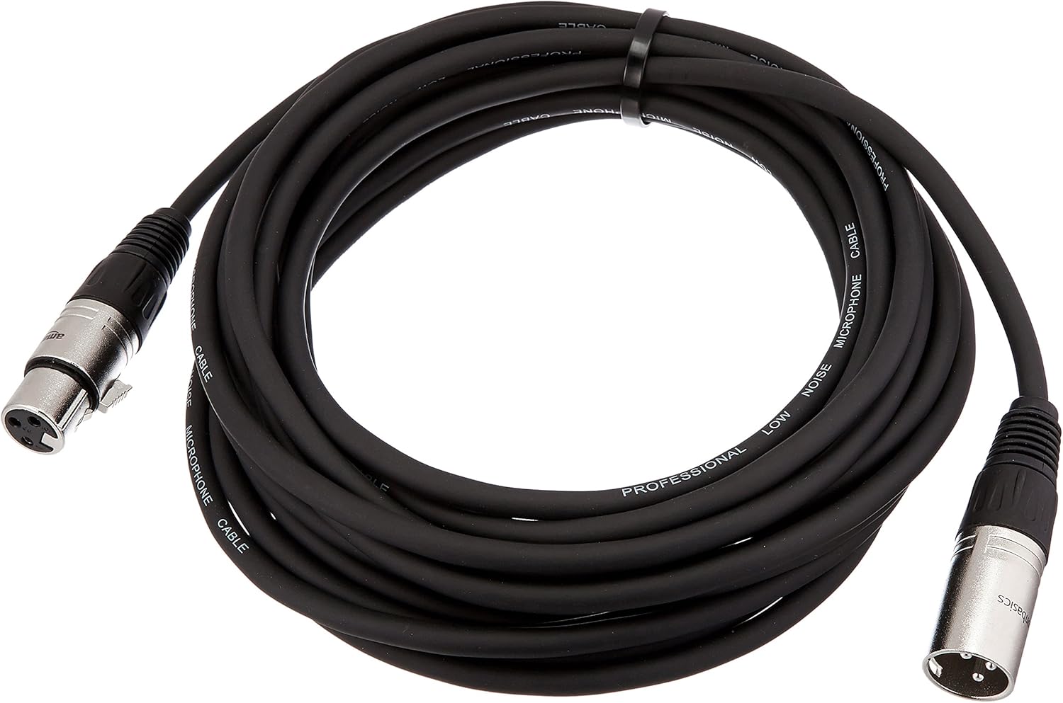 Basics XLR Male to Female Microphone Cable - 25 Feet, Black: Musical Instruments