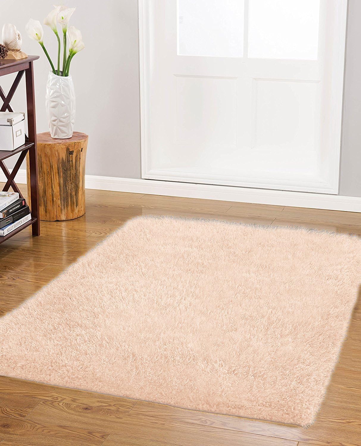 Nothing Beyond Claudia Plush Shag Bath/Ascent Rug. Color- Blush, Size- 2 X 3.6 Feet