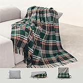 SKNSOFT Wool Throw Blanket Plaid Blankets 83" x 55" Tartan Outdoor Camping Couch Sofa Bed Soft Warm Throws for Home Decor,1.5lb