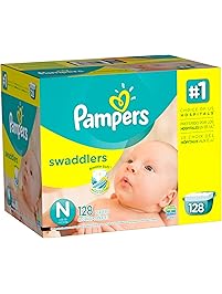 Pampers Swaddlers Diapers, Size N, Giant Pack, 128 Count (Packaging May Vary) (Packaging May Vary)