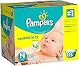 Pampers Swaddlers Disposable Diapers Newborn Size 0 (> 10 lb), 128 Count, GIANT