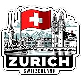 Zurich Switzerland Sticker 4 Inch City Travel Souvenir Destination - Waterproof Vinyl Decal for Laptop Water Bottle Car Tumbler - Durable Aesthetic Long-Lasting Stickers for Adults ID44990