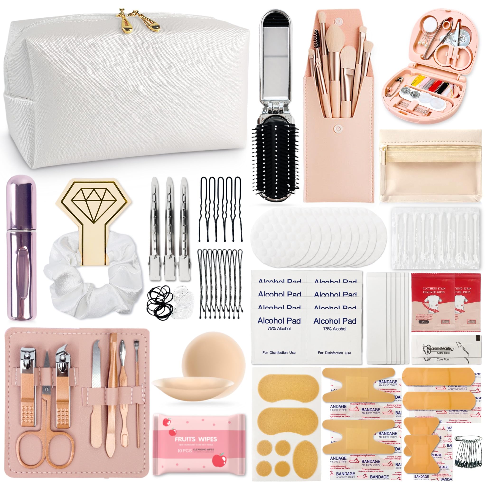 Photo 1 of Women's Wedding Emergency Travel Kit 45 Essential Items for Brides Bridesmaid All-in-One Daily Beauty Style Set with Makeup Brushes (Bianca Luxe)