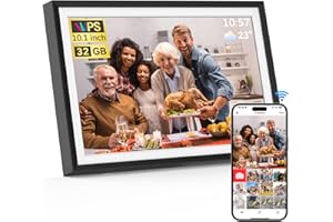QOCEN Frameo 10.1 inch Digital Picture Frame, Smart WiFi Digital Photo Frame with 32G Memory, HD Touch Screen, Auto-Rotate, Slideshow, Easy Setup, Share Photos and Videos Anywhere(Black)