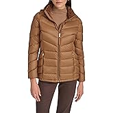 Calvin Klein womens Chevron Quilted Down Coat – Lightweight Packable Puffer Jacket