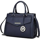 MKF Collection Women's Shoulder Bag, PU Leather Purse, Satchel Bag Crossbody Strap, Top Handle Large Handbag by Mia K