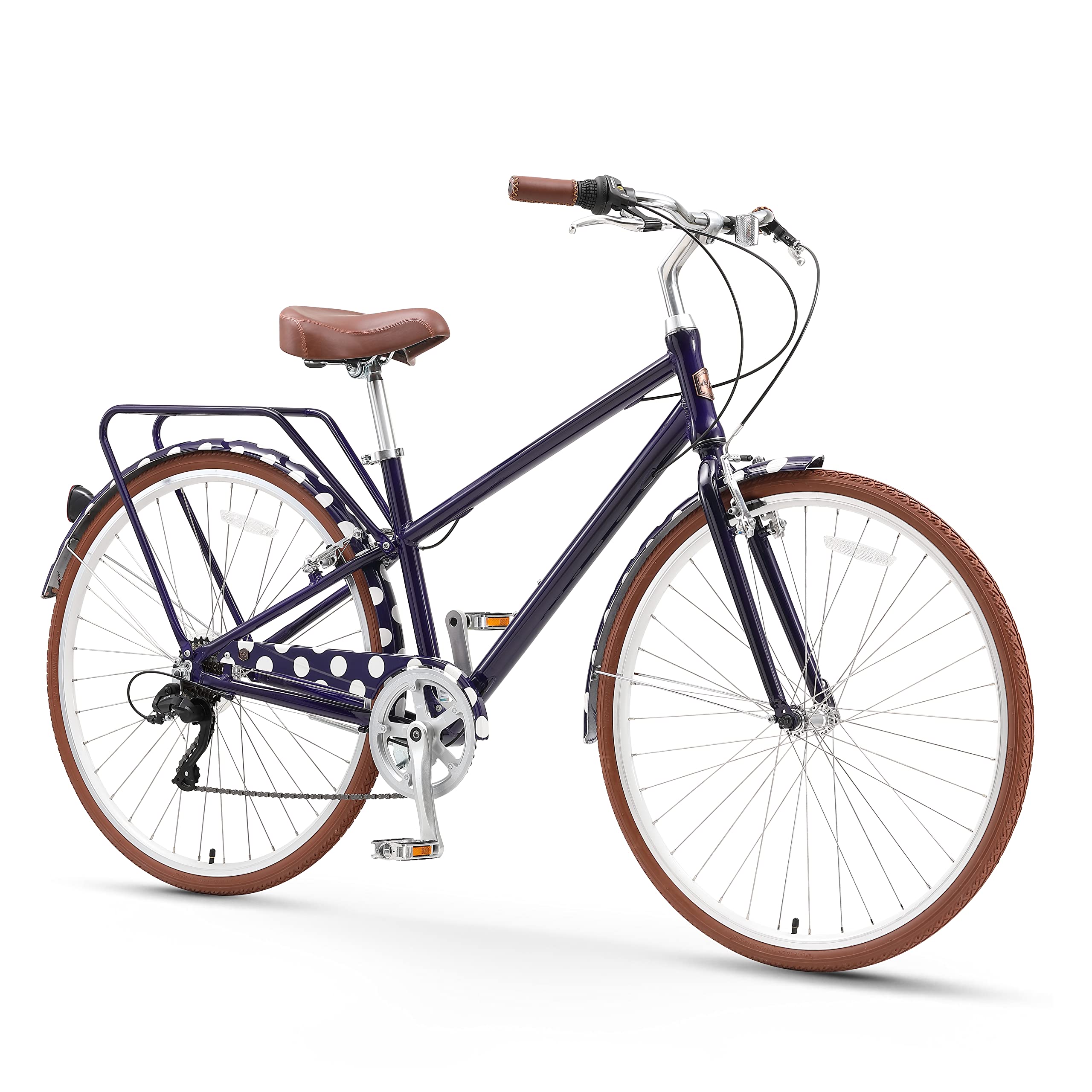 Photo 1 of ***(FRAME SLIGHTLY WARPED, PAINT CHIPS, OPEN BOX, SOME SCUFFS/SCRATCHES)***sixthreezero A/O Reach Your Destination Women's Limited 7-Speed Hybrid Commuter, Navy & White Spots  ***(FRAME SLIGHTLY WARPED, PAINT CHIPS, OPEN BOX, SOME SCUFFS/SCRATCHES)***