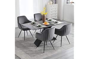 BFZ Swivel Dining Chairs Set of 4, Velvet Dining Chairs with Tufted Back, Modern Dining Room Chairs, Upholstered Kitchen Chai
