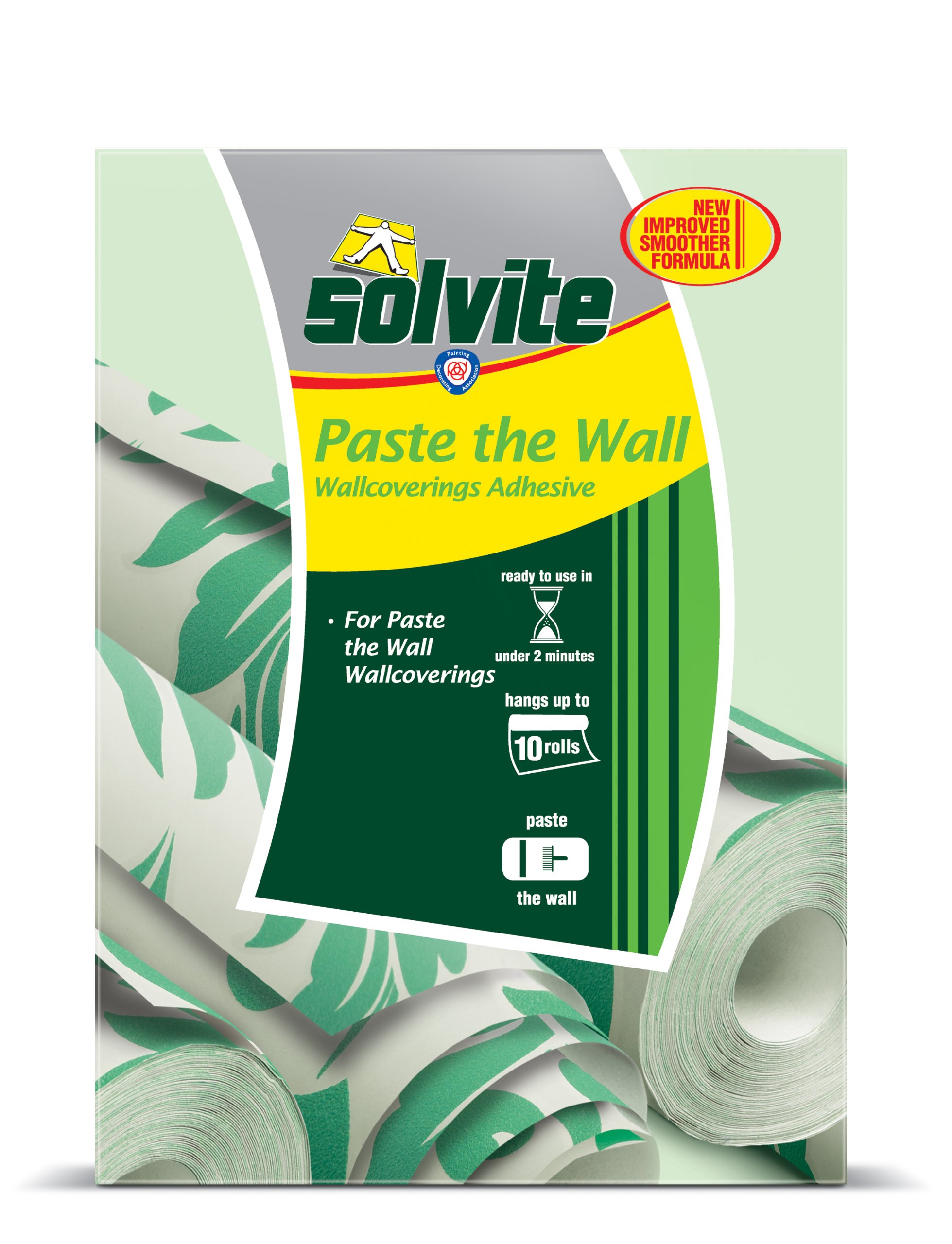 Solvite Paste the Wall, Wallcoverings Adhesive, Ready to Use in Under 2 Minutes, Hangs up to 10 Rolls, 474g