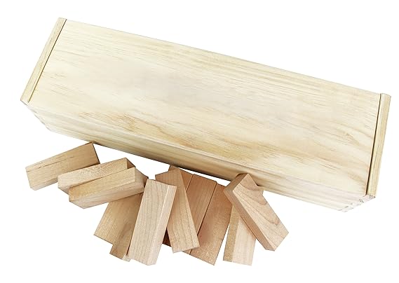 Large Wood Tower Game - 48 pcs with Storage Box - Deluxe Edition