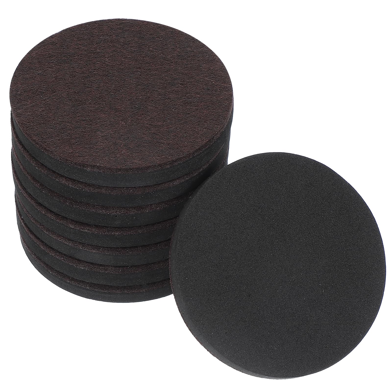 PATIKIL 3.5 Inch Felt Furniture Sliders, 8 Pcs Round Furniture Movers Slider Reusable Moving Pads Floor Protectors for Cabinet Table Carpet Sofa Couch, Brown