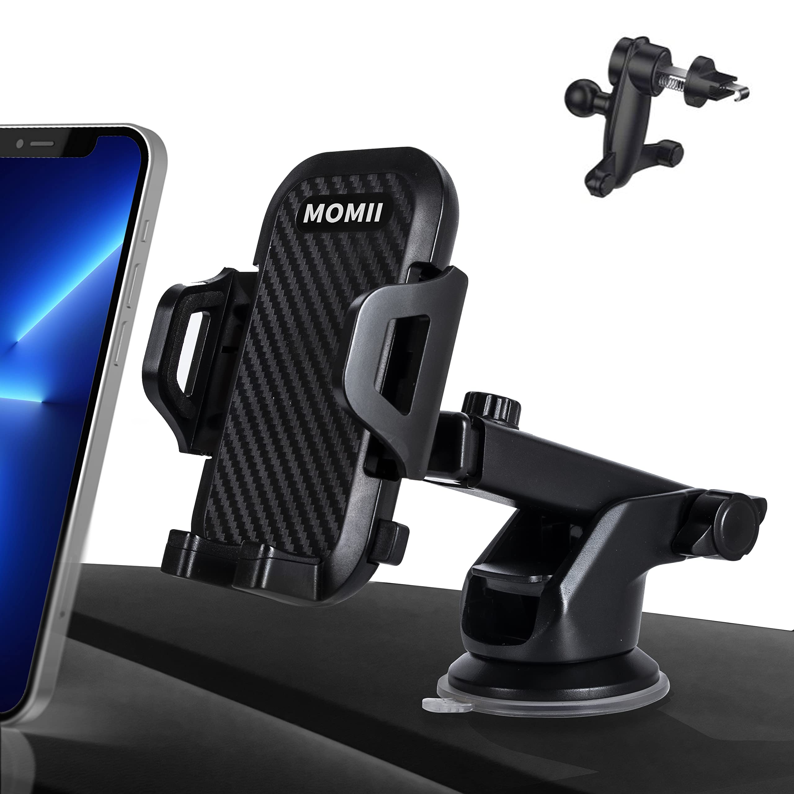 MOMII Mobile Phone Holder Car Ventilation Suction Cup Car Accessories Interior Mobile Phone iPhone Smartphone Navigation Mobile Phone Holder Car Mobile Phone Holder Car Mount Mobile Phone Holder Car M