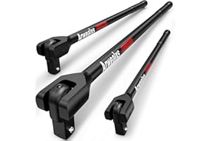 Arwealxs 3PCS Breaker Bar Set, 1/4" 3/8" 1/2" Drive, 180° Rotatable Head, 7" 12" 16" Length, Extension Breaker Bar Set, Auto 