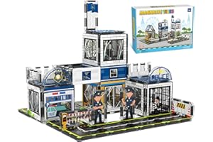 AFUNX Magnetic Tiles, 50PCS Police Station Theme Building Blocks Set, Magnet Building Blocks and STEM Preschool Toys for Toddlers Kids Ages 3-5 5-7 8-10