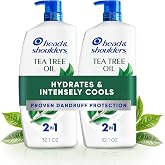 Head &amp; Shoulders Tea Tree Oil 2-in-1 Anti-Dandruff Shampoo and Conditioner Twin Pack, 72-Hour Protection, 1% Pyrithione Zinc, 32.1 fl oz Each